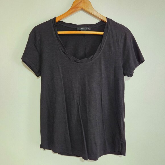 EUC SANCTUARY BLACK SCOOP NECK TEE SIZE XS - Picture 1 of 11